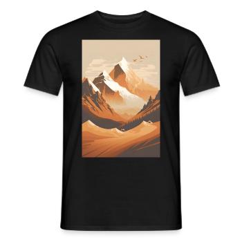 Randonnée en montagne nature cadeau minimaliste - T-shirt homme - noir - Devant - AI Model Male 178 light (178cm)