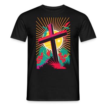 Christianisme Pâques Christ Don - T-shirt homme - noir - Devant - AI Model Male 178 light (178cm)