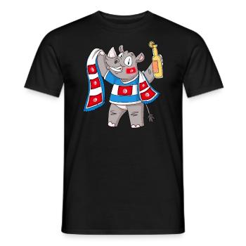 Rhino Fan Tunisia - Men's T-Shirt - black - Front - AI Model Male 178 light (178cm)