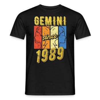 Gemini Sternzeichen 1989 Geschenk - Männer T-Shirt - Schwarz - Vorne - AI Model Male 178 light (178cm)