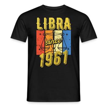 Balance 1961 Zodiac Cadeau d’anniversaire - T-shirt homme - noir - Devant - AI Model Male 178 light (178cm)