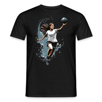Handball player streetwear Iconic style - Men's T-Shirt - black - Front - AI Model Male 178 light (178cm)