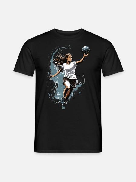 Handballerin Streetwear Ikonischer Style - Männer T-Shirt - Schwarz