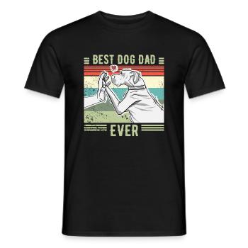 BEST DOG DAD EVER Vintage RETRO dog - Men's T-Shirt - black - Front - AI Model Male 178 light (178cm)