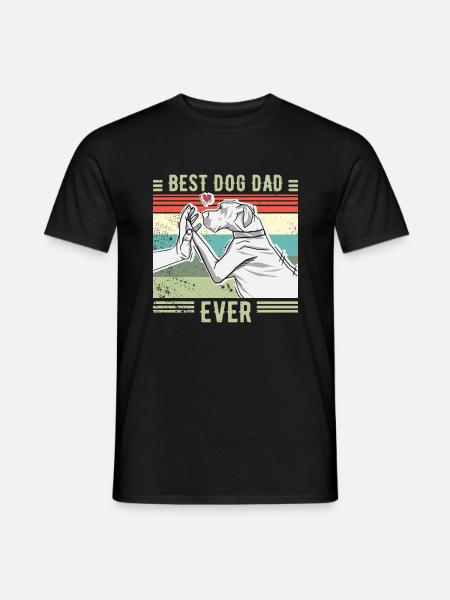 BEST DOG DAD EVER Vintage RETRO dog - Men's T-Shirt - black