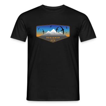Swifts DESIGNED to just FLY Night - Men's T-Shirt - black - Front - AI Model Male 178 light (178cm)