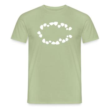 shape pattern circle symbol dots - Men's T-Shirt - sage - Front - AI Model Male 178 light (178cm)