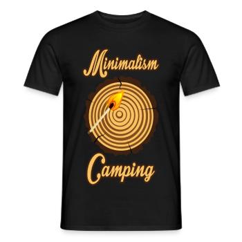 Camping Minimal - Männer T-Shirt - Schwarz - Vorne - AI Model Male 178 light (178cm)