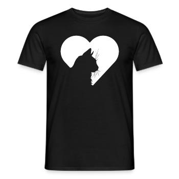 Cœur de chat - T-shirt homme - noir - Devant - AI Model Male 178 light (178cm)
