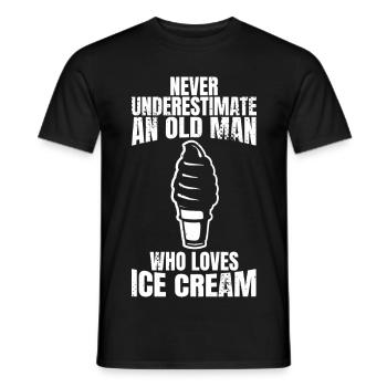 Grand-père crème glacée - T-shirt homme - noir - Devant - AI Model Male 178 light (178cm)