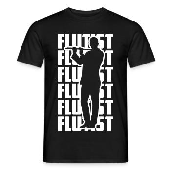 Funny Flutist - Men's T-Shirt - black - Front - AI Model Male 178 light (178cm)