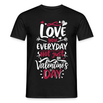 Amour au quotidien pas juste Saint-Valentin - T-shirt homme - noir - Devant - AI Model Male 178 light (178cm)