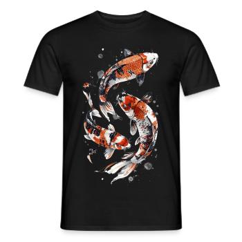 Conception astucieuse de poisson Koi, conception élégante de Koi - T-shirt homme - noir - Devant - AI Model Male 178 light (178cm)