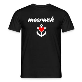 meerweh mit herz - Männer T-Shirt - Schwarz - Vorne - AI Model Male 178 light (178cm)