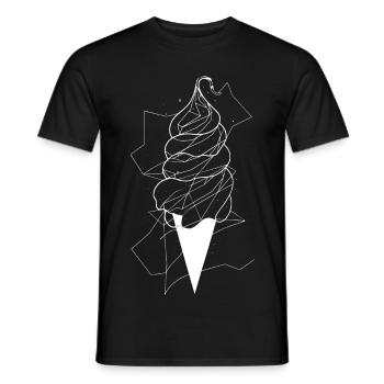 Cornet de crème glacée Dessin - T-shirt homme - noir - Devant - AI Model Male 178 light (178cm)