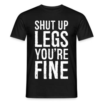 Tais-toi les jambes, tu vas bien - T-shirt homme - noir - Devant - AI Model Male 178 light (178cm)