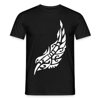 Plume blanche de l'oiseau - T-shirt homme - noir - Devant - AI Model Male 178 light (178cm)