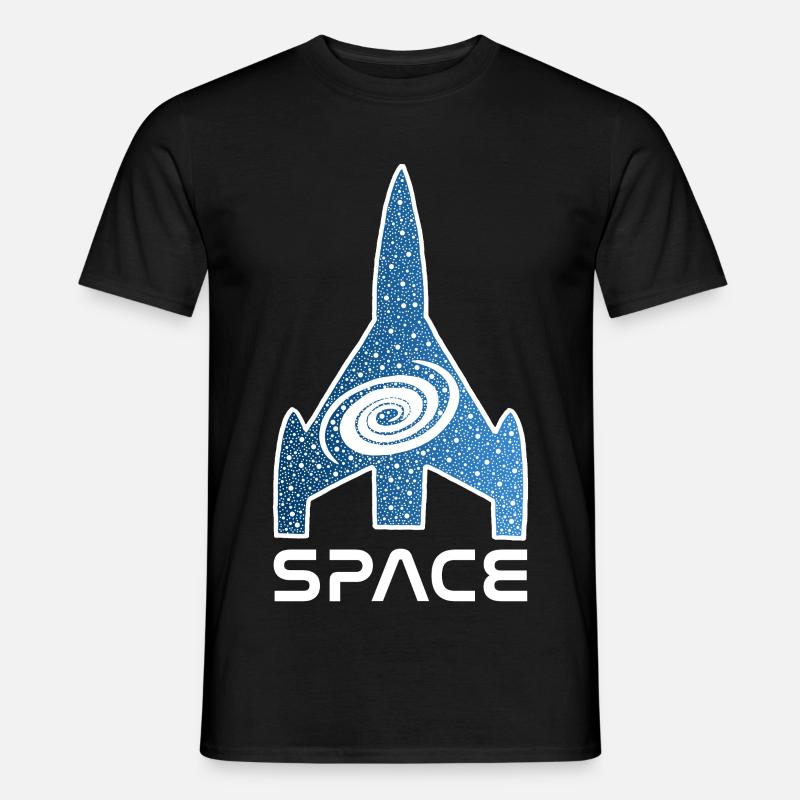 Sternengalaxie-Rakete - Männer T-Shirt - Schwarz
