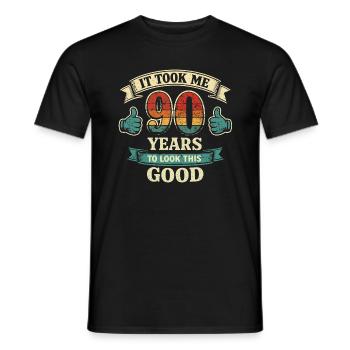 90 Years - It Took Me 90 Years to Be This Beautiful - Men's T-Shirt - black - Front - AI Model Male 178 light (178cm)