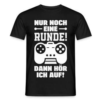 Nur Noch Eine Runde Dann Hör Ich Auf Gamer Zocker - Männer T-Shirt - Schwarz - Vorne - AI Model Male 178 light (178cm)