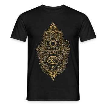 Hamsahand Spirituality Sacred Geometry - Men's T-Shirt - black - Front - AI Model Male 178 light (178cm)