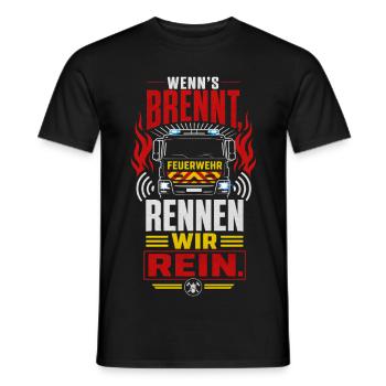 Feuerwehr  - Männer T-Shirt - Schwarz - Vorne - AI Model Male 178 light (178cm)