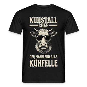 Kuhstall Chef: Der Mann für alle Kühe - Männer T-Shirt - Schwarz - Vorne - AI Model Male 178 light (178cm)