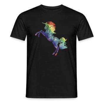 Einhorn Regenbogen - Männer T-Shirt - Schwarz - Vorne - AI Model Male 178 light (178cm)