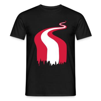 river, stream, colors - couleur, rivière - T-shirt homme - noir - Devant - AI Model Male 178 light (178cm)