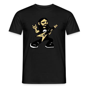 metal rock and roll hell musique fest guitare - T-shirt homme - noir - Devant - AI Model Male 178 light (178cm)