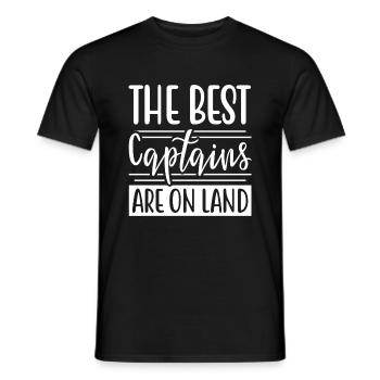 THE BEST CAPTAINS ARE ON LAND - Men's T-Shirt - black - Front - AI Model Male 178 light (178cm)