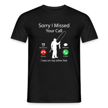 Fishing Calls - Funny Fisherman - Men's T-Shirt - black - Front - AI Model Male 178 light (178cm)