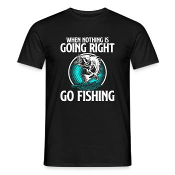 When Nothing Goes Right Go Fishing - Men's T-Shirt - black - Front - AI Model Male 178 light (178cm)