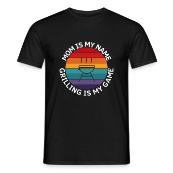 Mama Ist Mein Name Grilling Ist Mein Spiel - Männer T-Shirt - Schwarz - Vorne - AI Model Male 178 light (178cm)