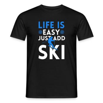 LA VIE EST FACILE AVEC LE SKI - T-shirt homme - noir - Devant - AI Model Male 178 light (178cm)