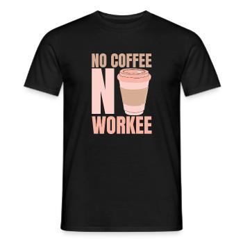 No coffee No work - coffee - Men's T-Shirt - black - Front - AI Model Male 178 light (178cm)