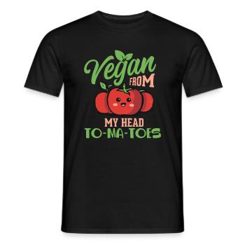 Végétalien Végétarien Dicton Tomates Vegan - T-shirt homme - noir - Devant - AI Model Male 178 light (178cm)