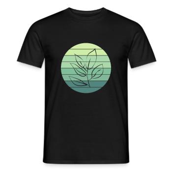 Conception du coucher de soleil sur les feuilles de l’amateur de légumes - T-shirt homme - noir - Devant - AI Model Male 178 light (178cm)