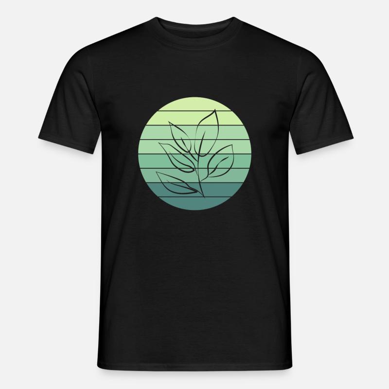 Vegetable Lover's Leaf Sunset Design - Men's T-Shirt - black