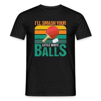 Je vais écraser tes petites boules blanches - T-shirt homme - noir - Devant - AI Model Male 178 light (178cm)