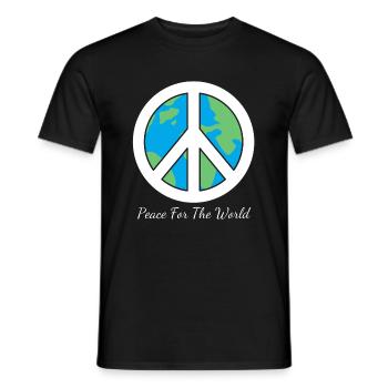 Paix pour le monde - Signe de paix Amour - T-shirt homme - noir - Devant - AI Model Male 178 light (178cm)