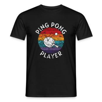 Ping Pong Spieler - Tischtennis - Männer T-Shirt - Schwarz - Vorne - AI Model Male 178 light (178cm)