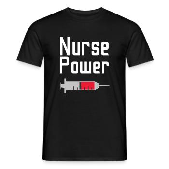 Krankenschwester Power - Männer T-Shirt - Schwarz - Vorne - AI Model Male 178 light (178cm)