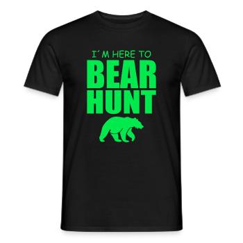 Je suis ici pour la chasse à l’ours - Chasse - T-shirt homme - noir - Devant - AI Model Male 178 light (178cm)