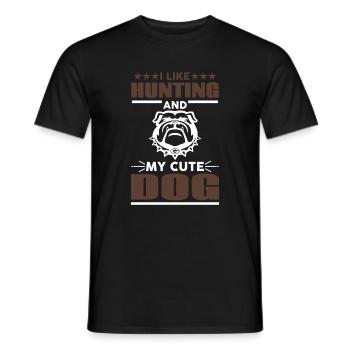 J’aime la chasse et mon doux chien - Hunter - T-shirt homme - noir - Devant - AI Model Male 178 light (178cm)