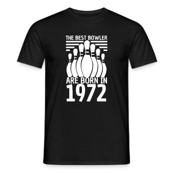 The best bowlers are born in 1972 - Bowling - Men's T-Shirt - black - Front - AI Model Male 178 light (178cm)