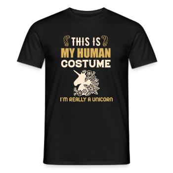 Das Ist Mein Menschliches Kostüm Ich Bin Einhorn - Männer T-Shirt - Schwarz - Vorne - AI Model Male 178 light (178cm)