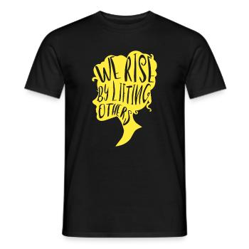 We staan op door anderen te verheffen - spiritueel - Heren T-shirt - zwart - Voor - AI Model Male 178 light (178cm)