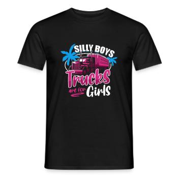 Silly Boys Trucks sont pour les filles - Trucker Girl - T-shirt homme - noir - Devant - AI Model Male 178 light (178cm)