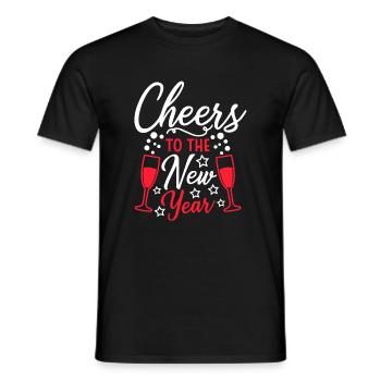 Cheers to the New Year - Men's T-Shirt - black - Front - AI Model Male 178 light (178cm)